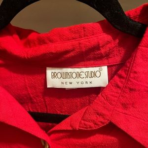 Vintage red button up dress